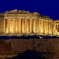 Parthenon at night