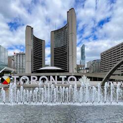 The twin buildings in the center are the new City Hall — Toronto, ON ... Canada.