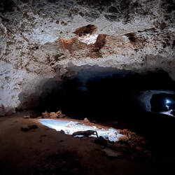 Daylight penetrating the cave