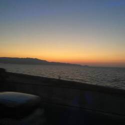 Sunset from the bus window