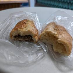 Meat stuffed as well as potato stuffed bread called "Pīrādziņi". Very tasty