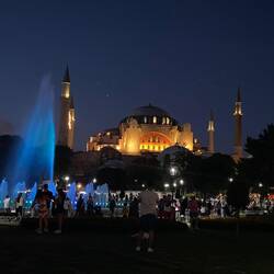 Hagia Sophia mosque at night