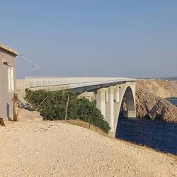 Bridge from pag island to mainland, 340m length