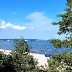 Blick von Prora auf Sassnitz und den Überseehafen!