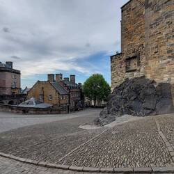 New Barracks on left and Governor's House on center