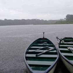 Pünktlich zum Abmarsch in den Nationalpark setzt der Regen ein.