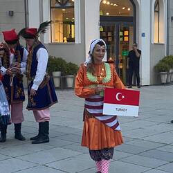 Folk dancing competitor