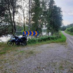 Das Motorrad muss leider oben stehen bleiben.