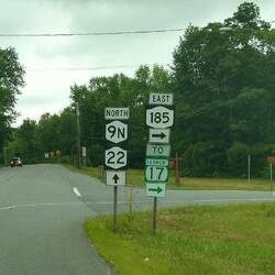 Just before crossing over the bridge to Vermont.