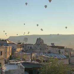 Hot air balloons from the terrace