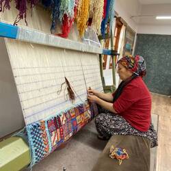 Tapestry weaving demonstration