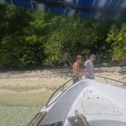 Pulling the boat to shore... Not really 🤨