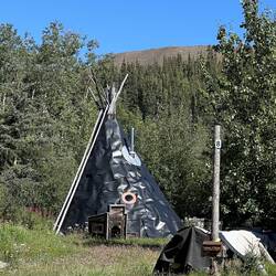 Veganes (Gummi- statt Lederdeckung) Tipi mit Hundehütte