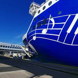 Blue all around - M/s Finlandia is waiting at Tallinn!