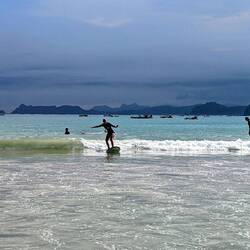 Pia auf der Babywelle