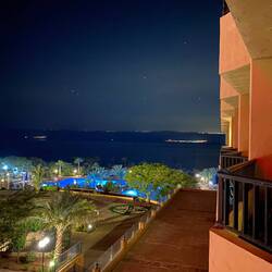 The lights on the other side are the city of Jericho, and further is Jerusalem