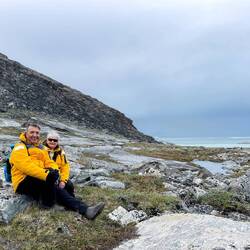 An "enjoying the tundra rest break" — Eqip Sermia, Greenland.