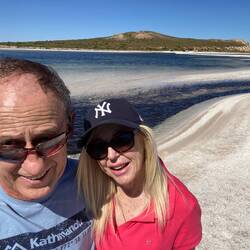 Selfie at whalebone looking back to the shore