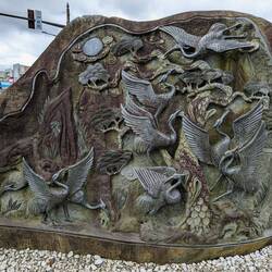 Sculpture in front of Hachinohe station