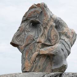 A statue honoring the longline fishermen of Greenland — Ilulissat.