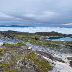 The trail way down there is the boardwalk (aka green route) — Ilulissat, Greenland.