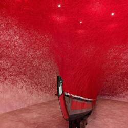 This room was full of red strings everywhere, you only see the major part