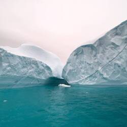Zodiac cruising ... heading over to check out the ice cave — Ilulissat, Greenland.