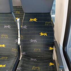 I love the seat covers on these SWEG regional trains. 🦁