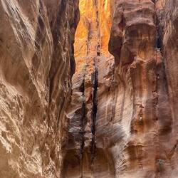 The beautiful canyon, or siq, leading to the treasury