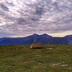 Zeltplatz am Abend (Tag 93)