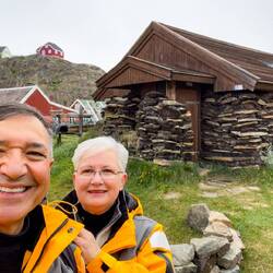 The sod house at the museum is closed for restoration — Sisimiut, Greenland.