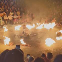Der weiße Affenkönig kämpft gegen das Feuer