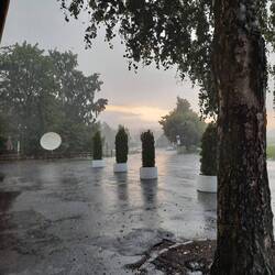 Aufbruch bei Regen, alles nass!!