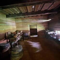 Inside a building on Suvalkija homestead