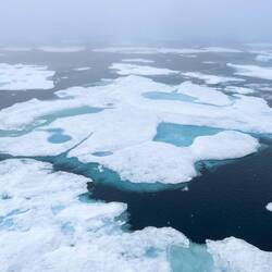 Sea ice en route to Arctic Canada — Baffin Bay, Greenland.