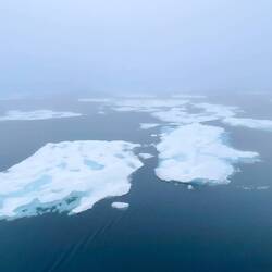 Sea ice en route to Arctic Canada — Baffin Bay, Greenland.