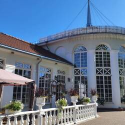 The orangery, now a restaurant, at the Raudondvaris Manor Castle