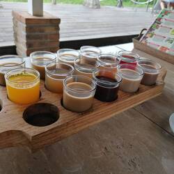 Verschiedene Tee-, Kakao- und Kaffeesorten