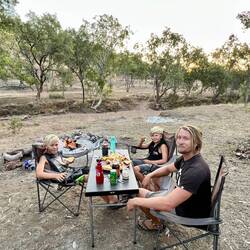 Our camp - fish for dinner 🤤