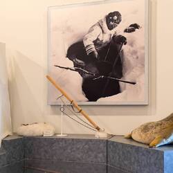 One seal hunting method is to carry your own blind with you — Pond Inlet, Baffin Island.