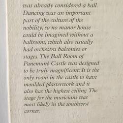 Description of Ballroom at Panemunė Castle