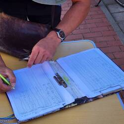 Our bird expert documenting the bird he just banded