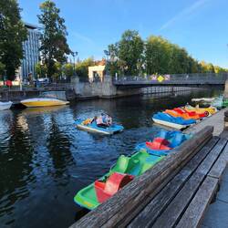 Paddle Boats on the River Dangė in Klaipėda
