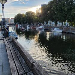 Boats on the River Dangė in Klaipėda