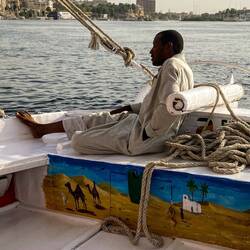 Our captain, hard at work