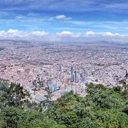 Blick über die Stadt Bogotá vom Monserrate