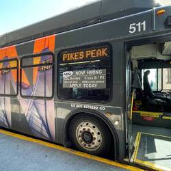 The shuttle bus is at the stop when we arrive — DEN ... Denver, CO.