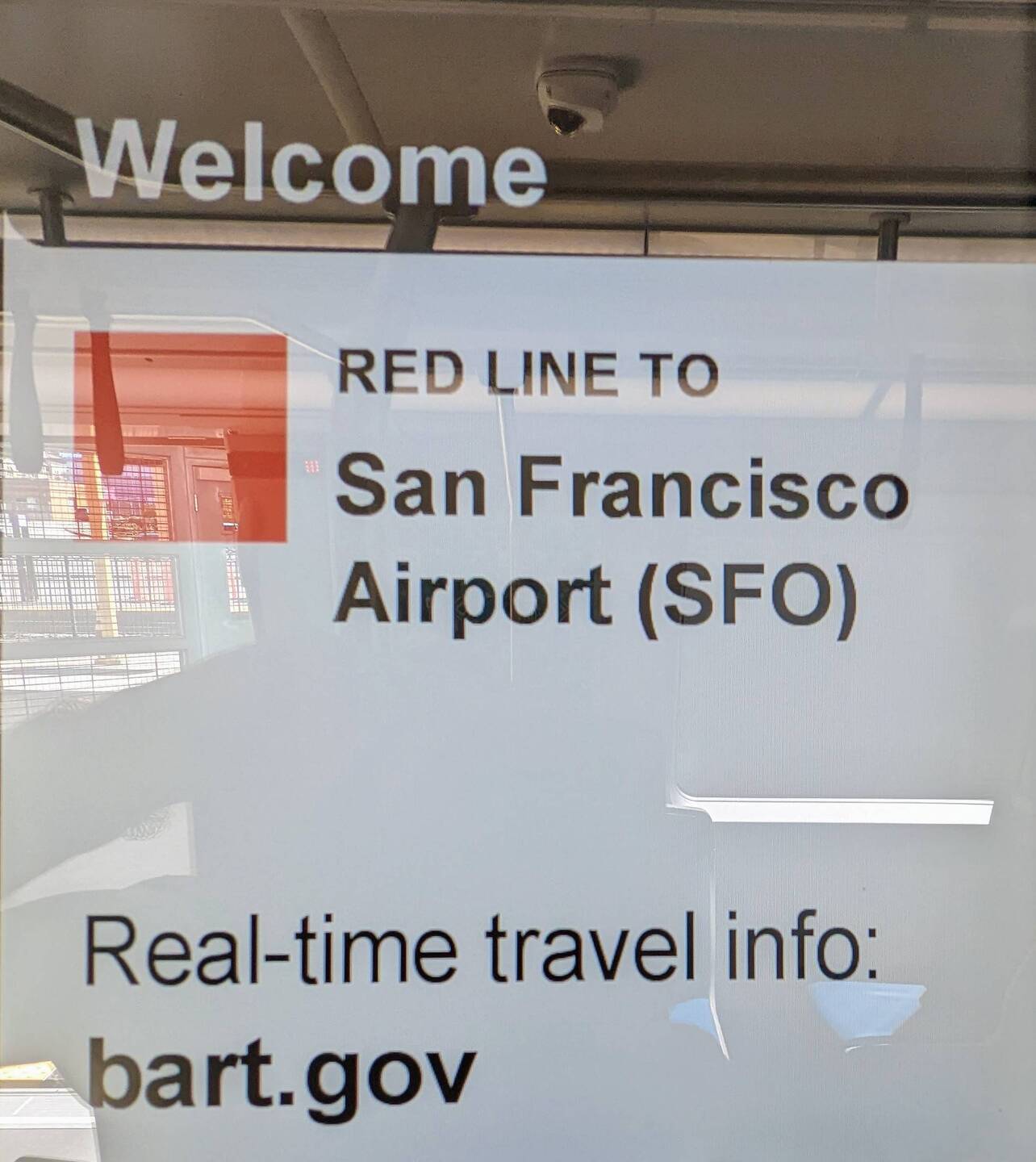 On our way to the airport. BART aka Bay Area Rapid Transport is an easy way to get to the airport