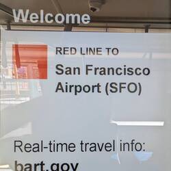 On our way to the airport. BART aka Bay Area Rapid Transport is an easy way to get to the airport