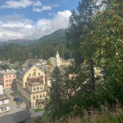 Looking down on Sils from Waldhaus Hotel